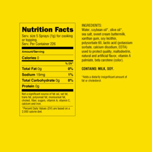 Olivio Original Spray Nutrition Facts and Ingredients